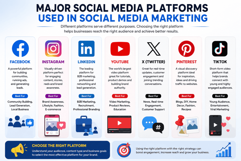 Major Social Media Platforms Used in Social Media Marketing