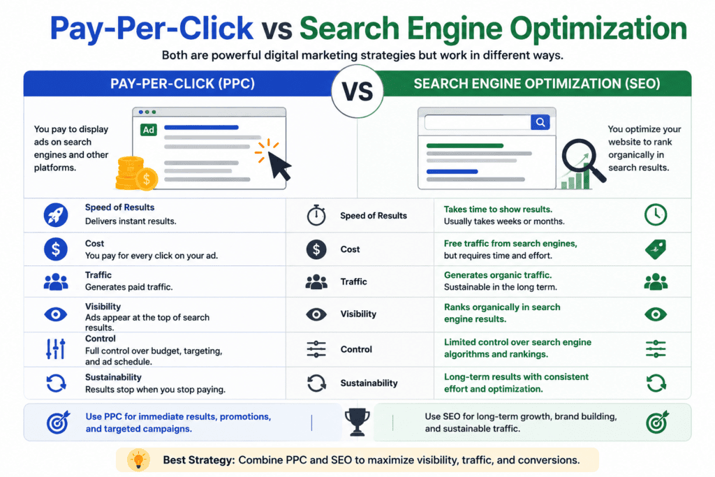 Pay-Per-Click vs Search Engine Optimization